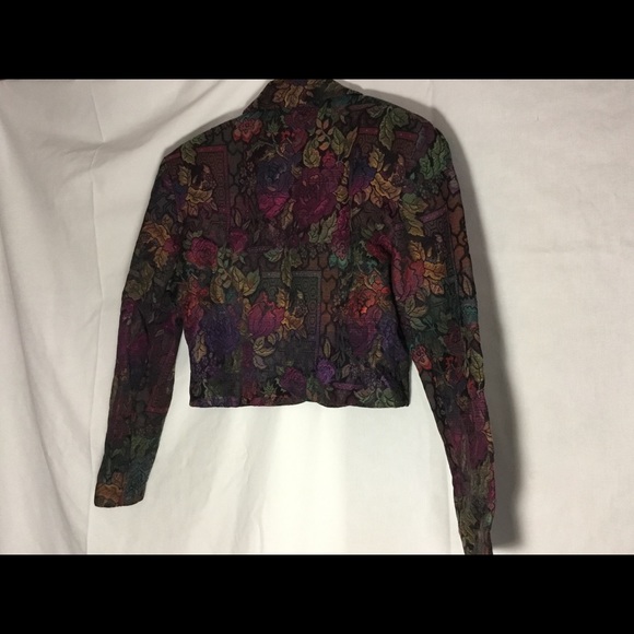 Short Jacket Blazer Small Ladies Floral Lightweigh - Picture 4 of 7