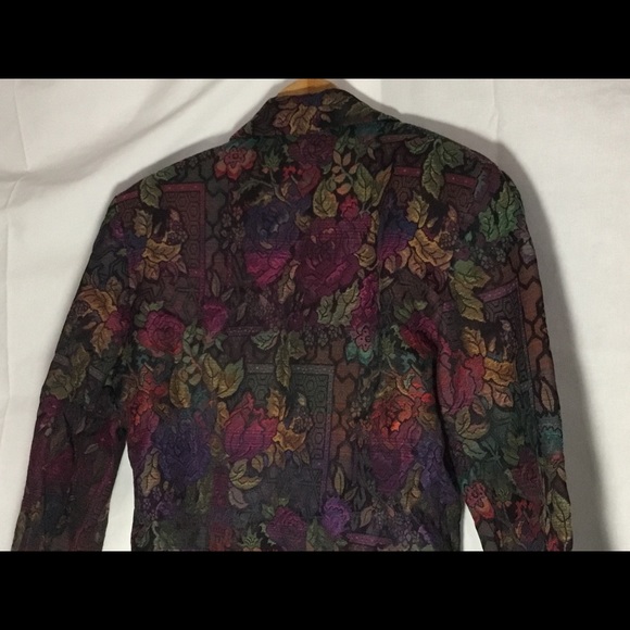 Short Jacket Blazer Small Ladies Floral Lightweigh - Picture 6 of 7