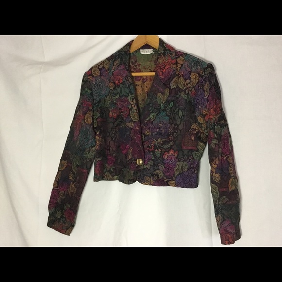Short Jacket Blazer Small Ladies Floral Lightweigh - Picture 7 of 7