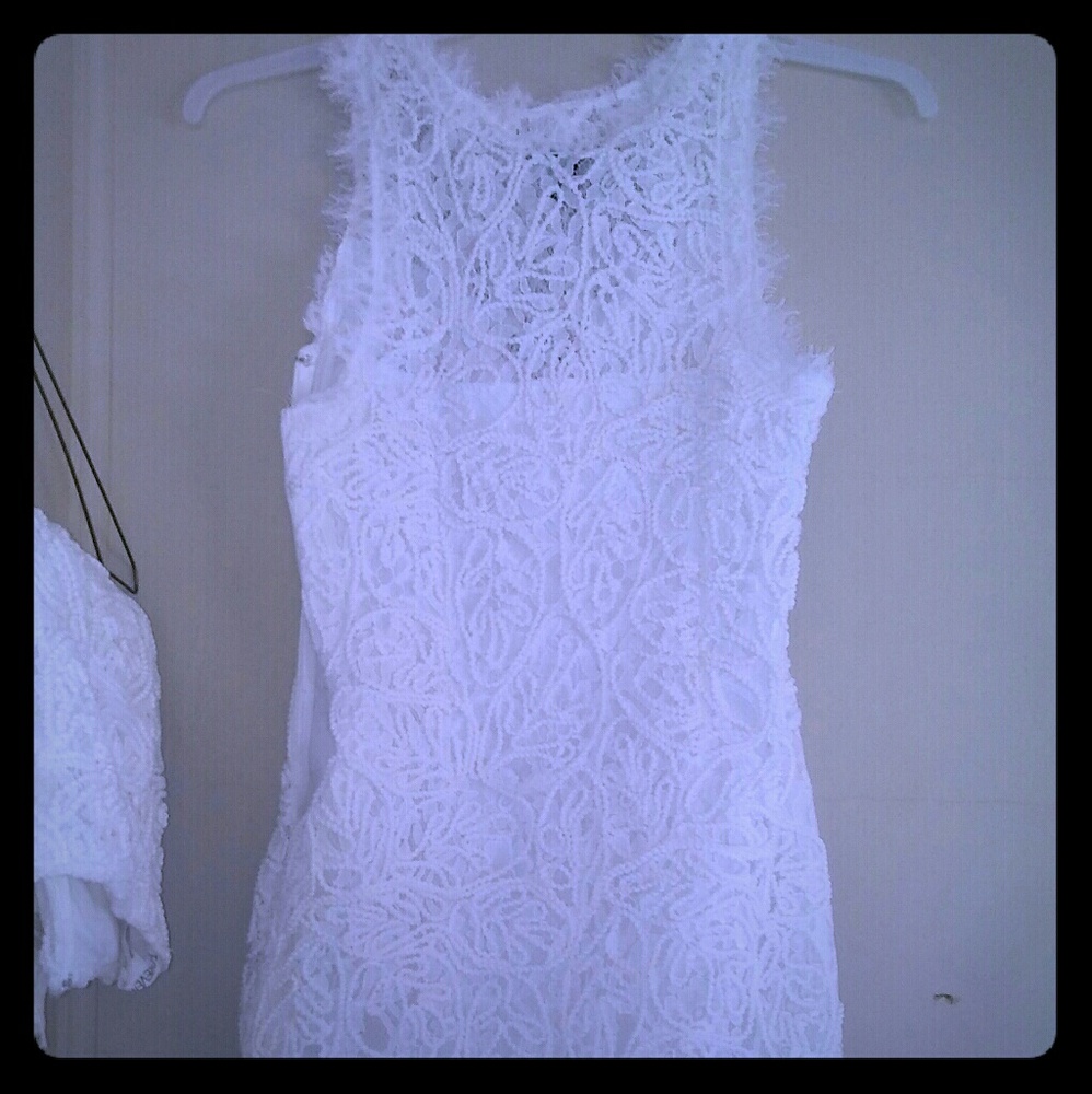 White House Black Market White Midi Dress