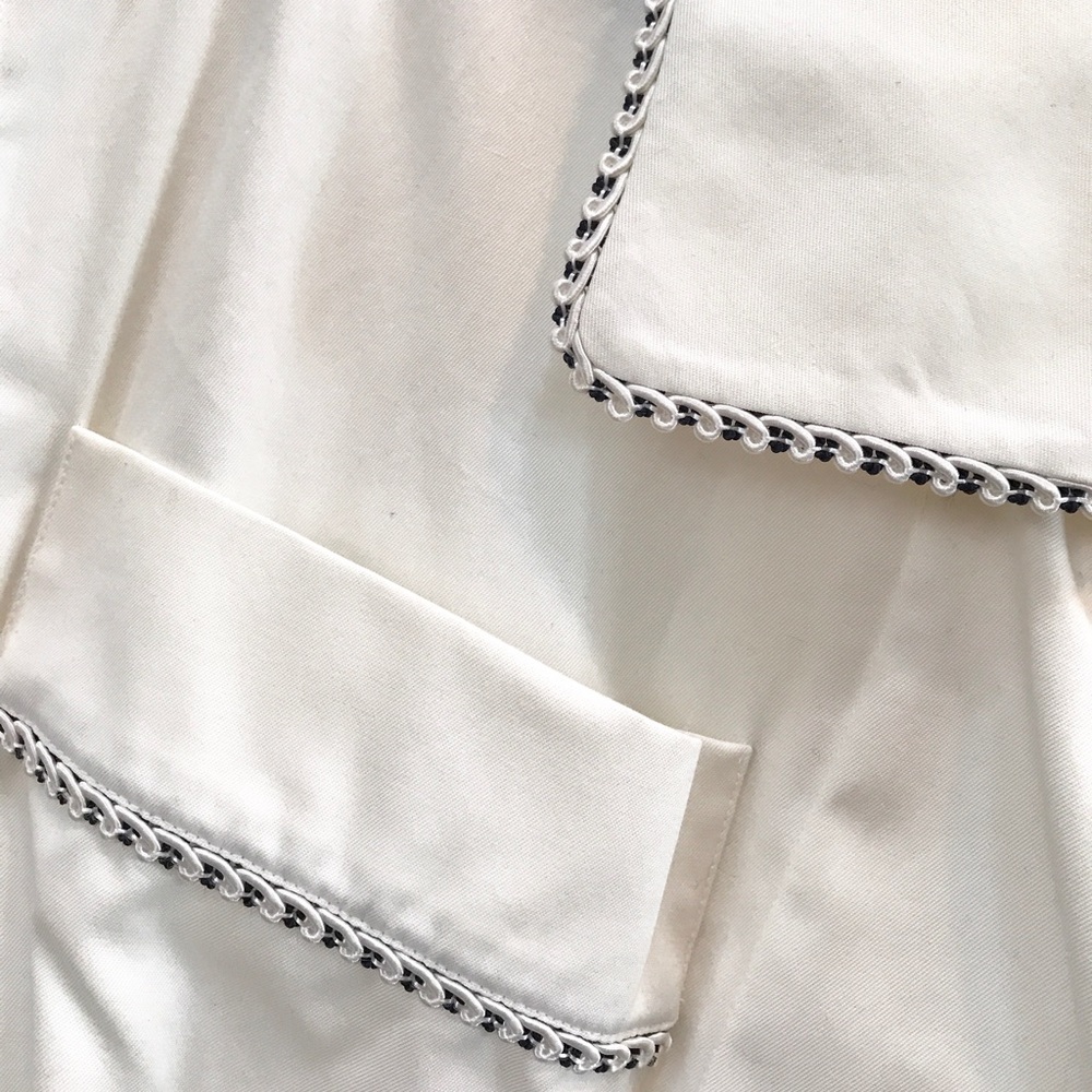 CHANEL Authentic White Button Peplum Blouse Top! S - Picture 5 of 7