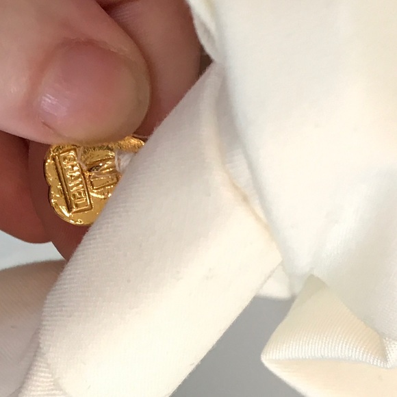 CHANEL Authentic White Button Peplum Blouse Top! S - Picture 7 of 7