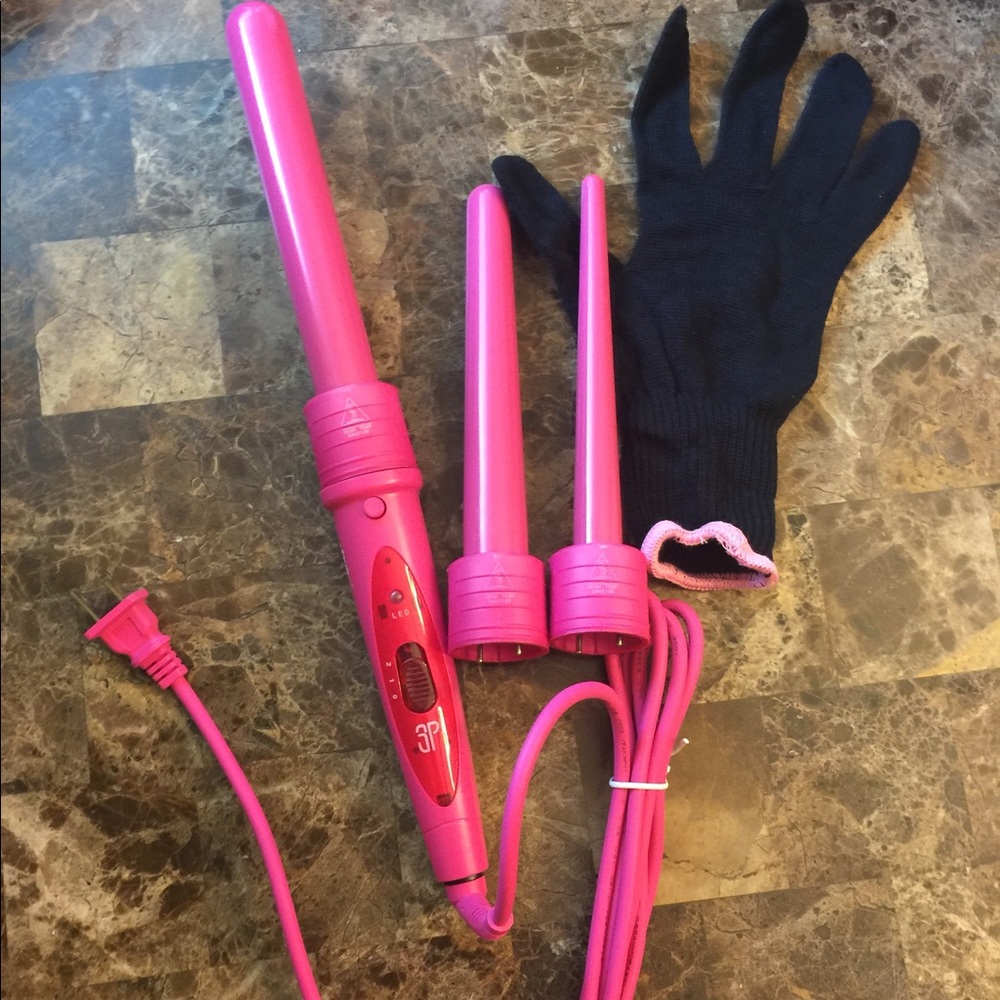 NEW interchangeable pink curling wand