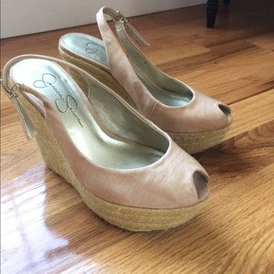 Jessica Simpson peep toe wedges
