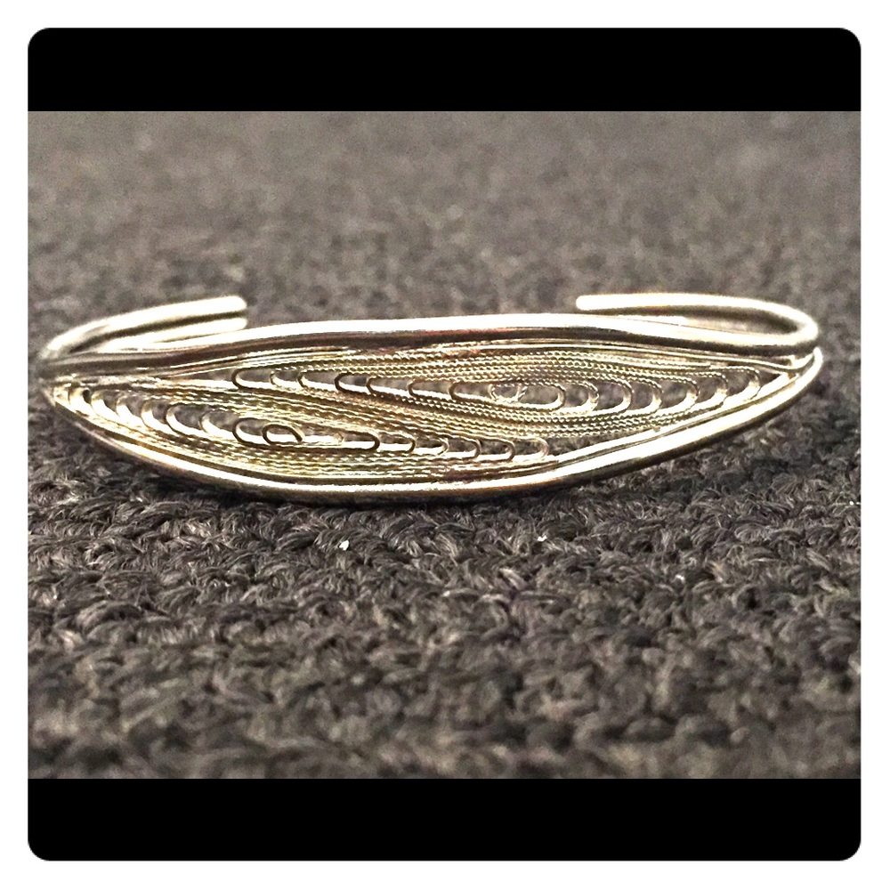 Vintage silver-plated cuff bracelet