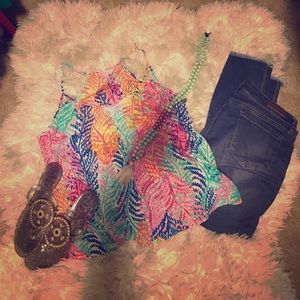 Lilly Pulitzer silk tank (m)