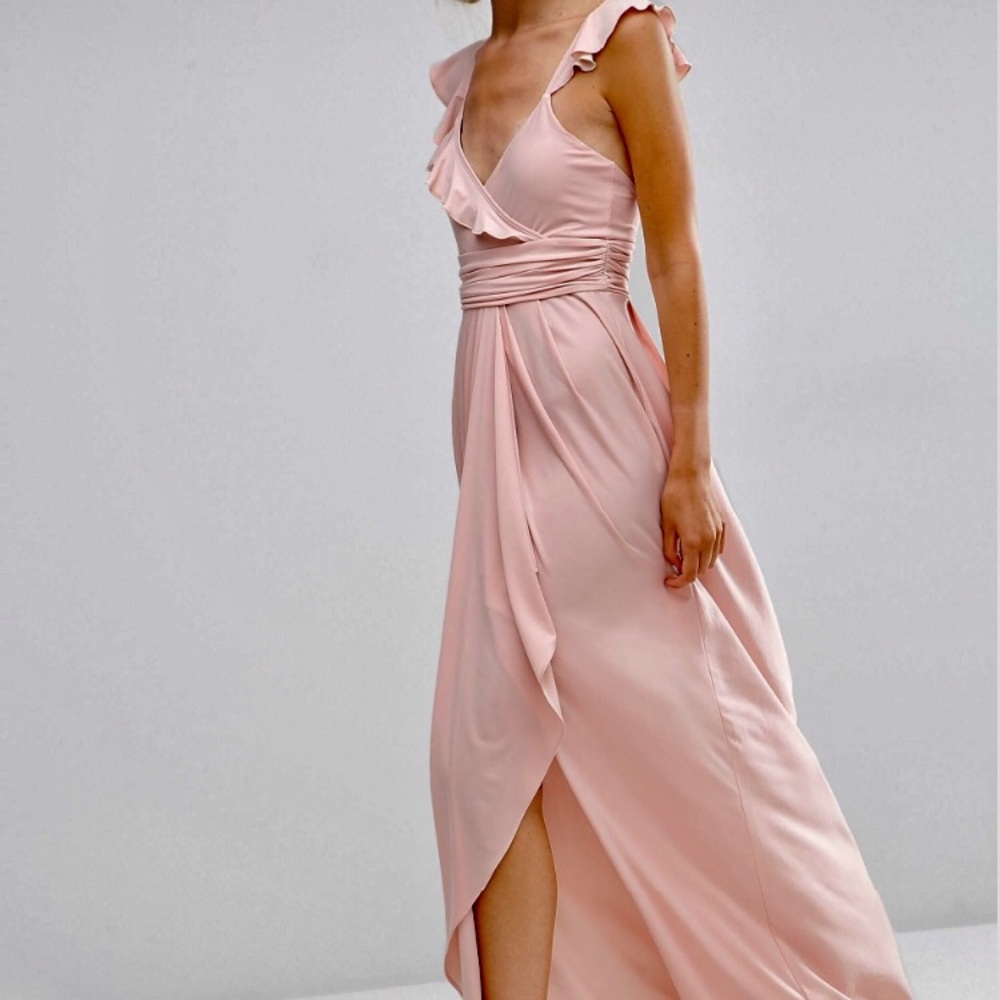 ASOS Ruffle Strappy Soft Maxi Dress