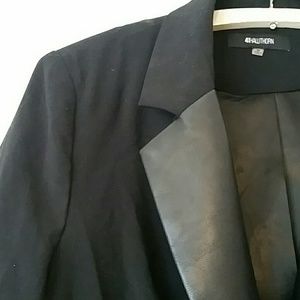Faux leather trimmed jacket