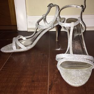 Silver sparkly heels