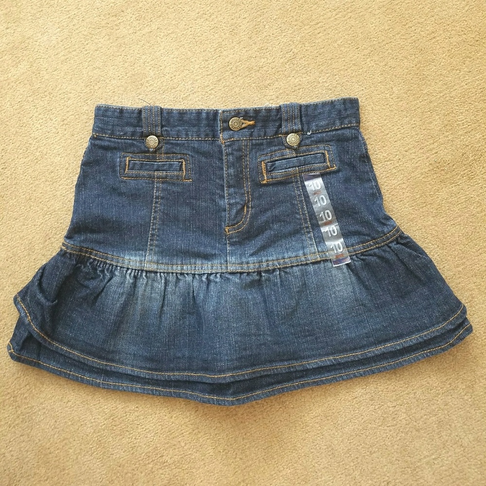 Children's Place Blue Dark Wash Denim Skort Skirt Size 10