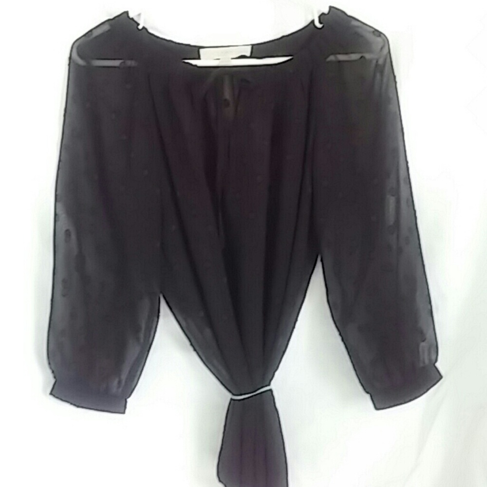 Sheer black LOFT blouse