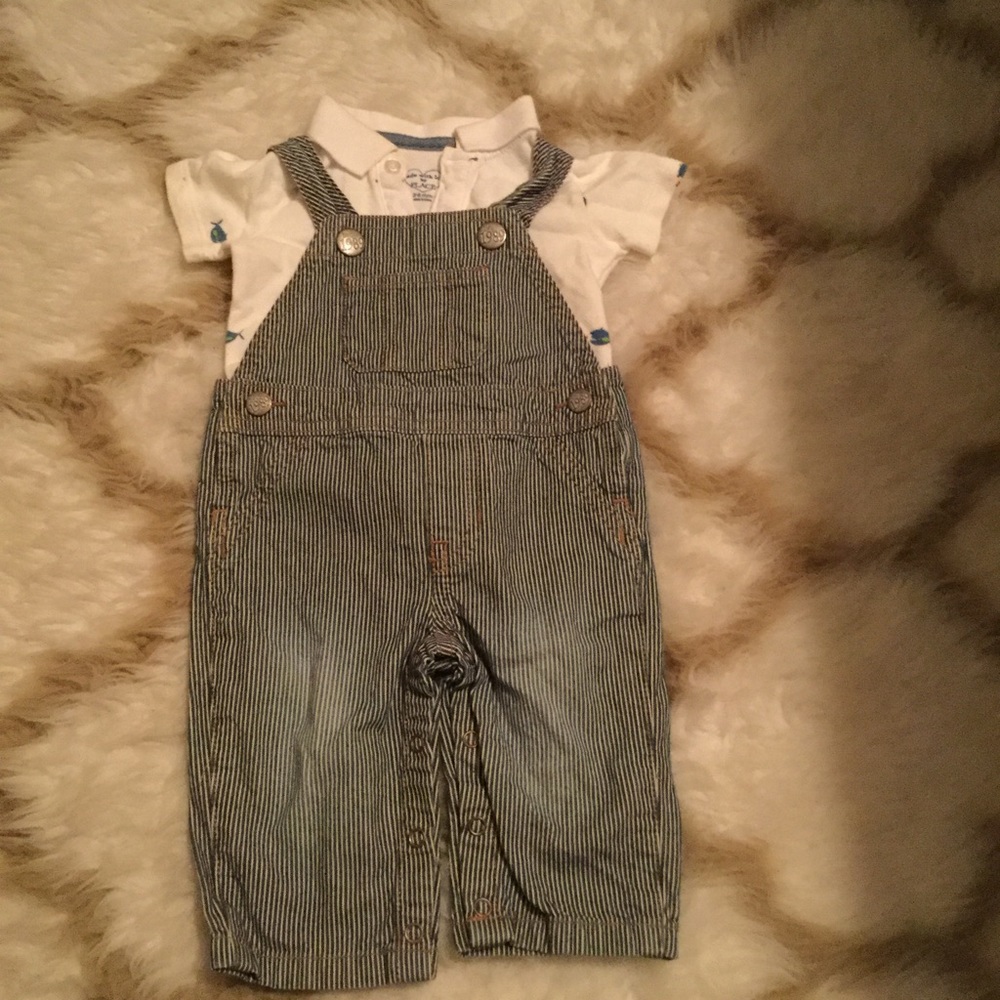 Boy's Lightweight Overalls & Bodysuit Set