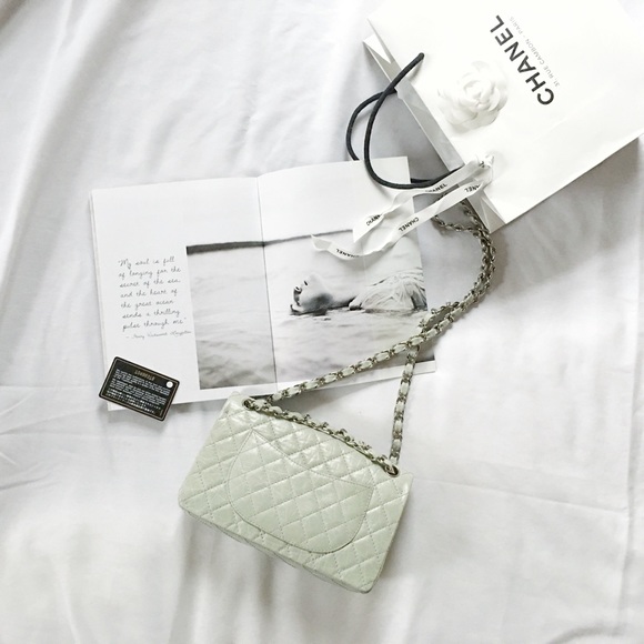 2xHP🌸 RARE Chanel Aged Calfskin Med. Double Flap - Picture 7 of 8