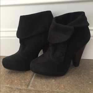 Charlotte Russe Black Suede Ankle Booties