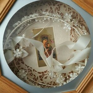 Greek marriage crowns with wooden case