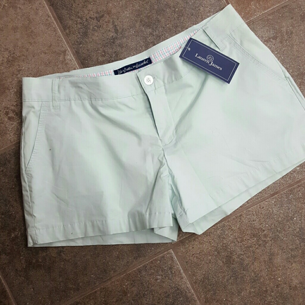 Mint green poplin short by Lauren James
