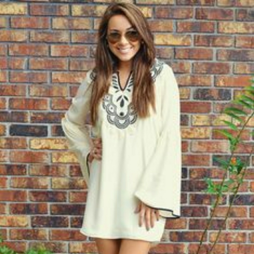 sage Bell Sleeve Shift Dress