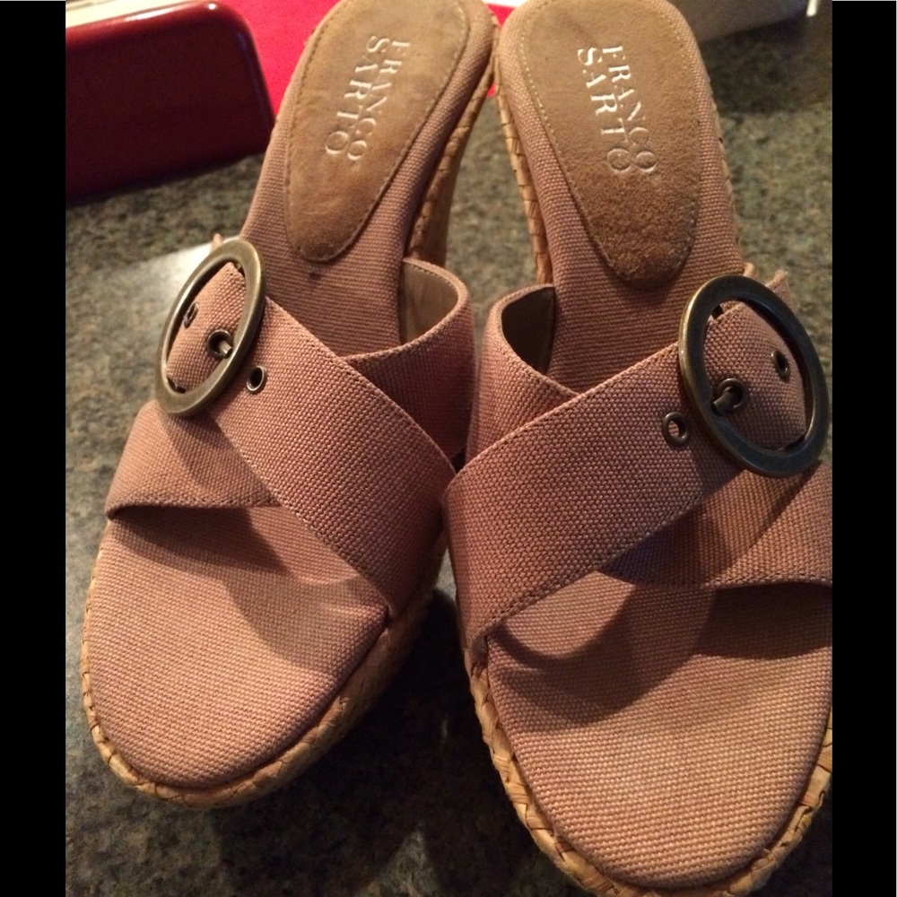 Franco Sarto wedge tan khaki sandal