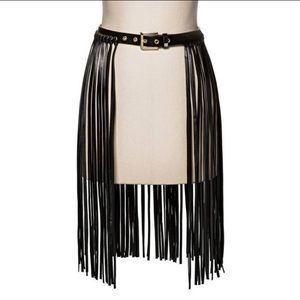 Black fringe belt