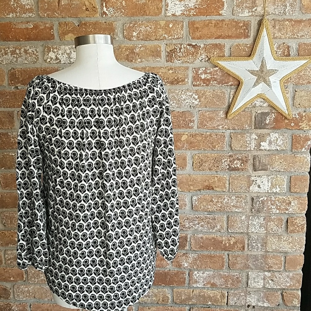 ⚡🎈➡️Bohemian Peasant Print Top - Picture 2 of 2