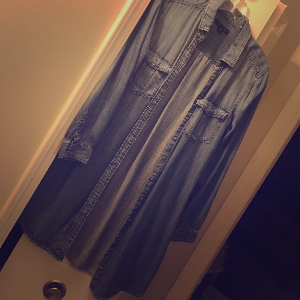 Long sleeve denim dress