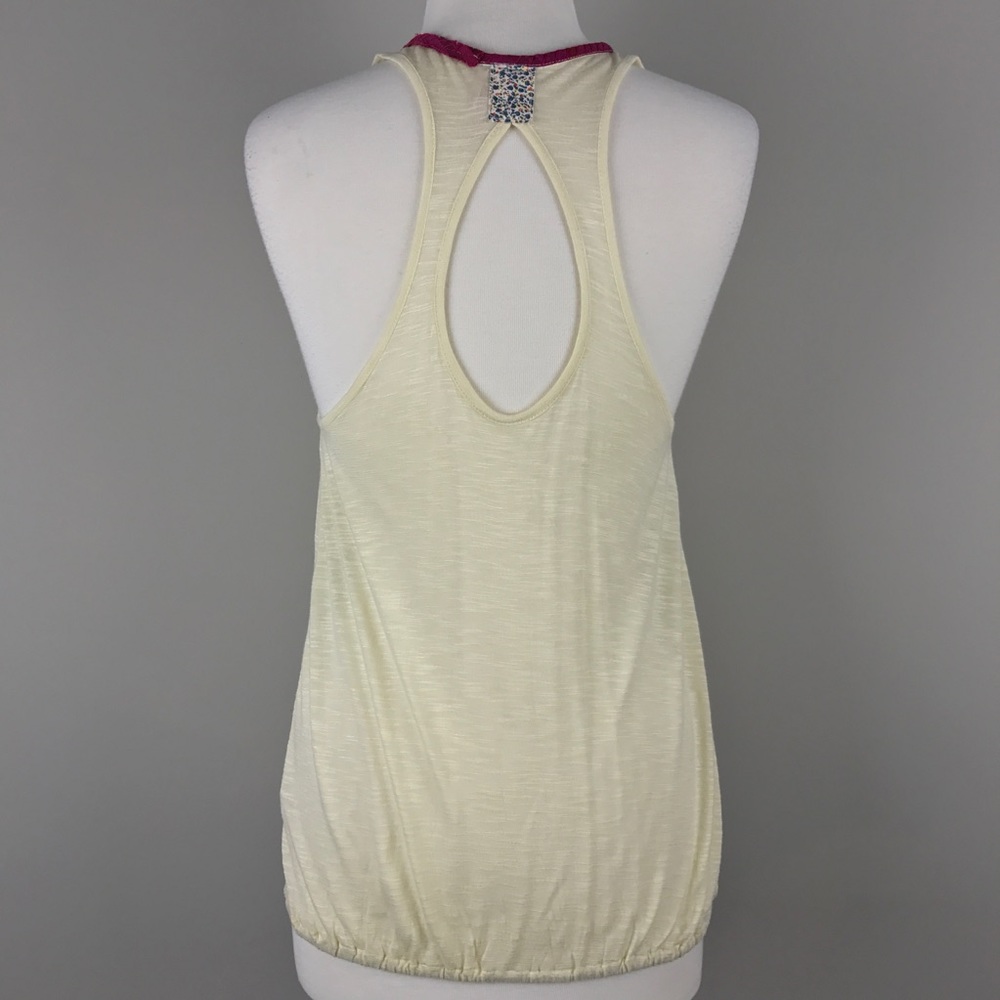 {Free People} Floral Applique w/ Lace Tank Top - Picture 6 of 8