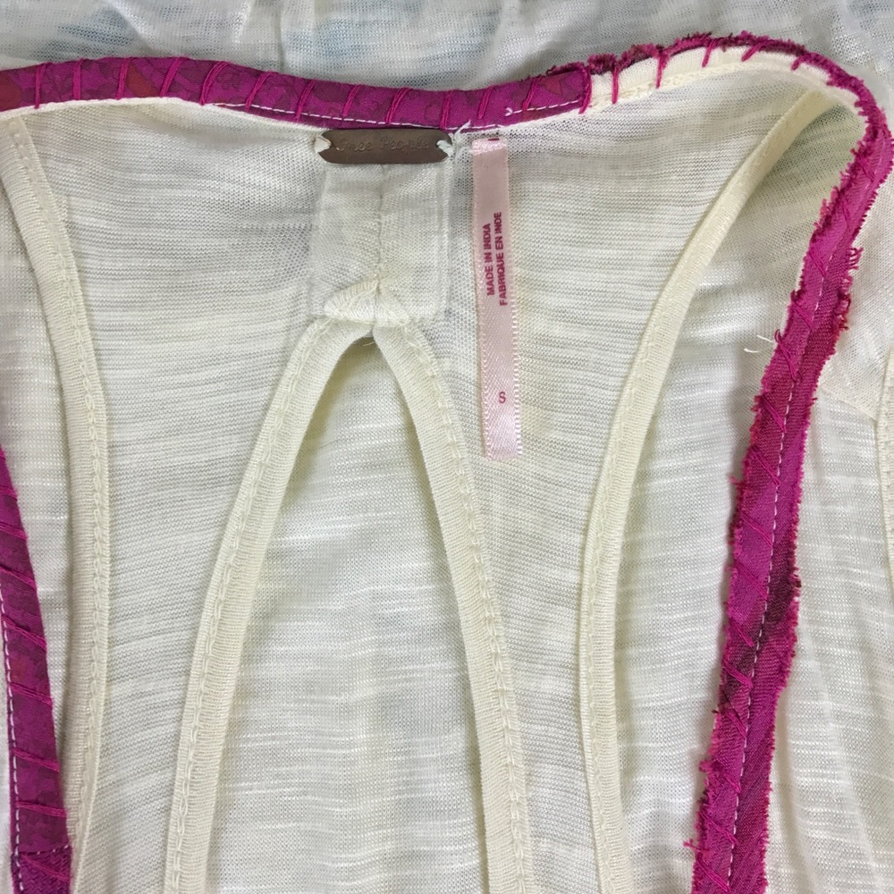 {Free People} Floral Applique w/ Lace Tank Top - Picture 7 of 8