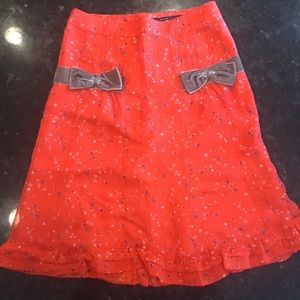 Marc Jacobs orange silk skirt size 2