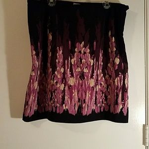 Black skirt with floral pattern size 18
