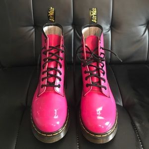 Dr. Martens Hot Pink Patent Boots