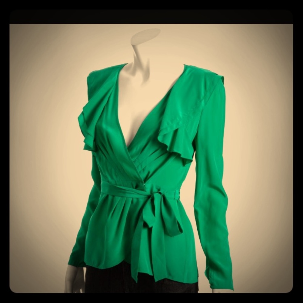 BCBG Green Blouse
