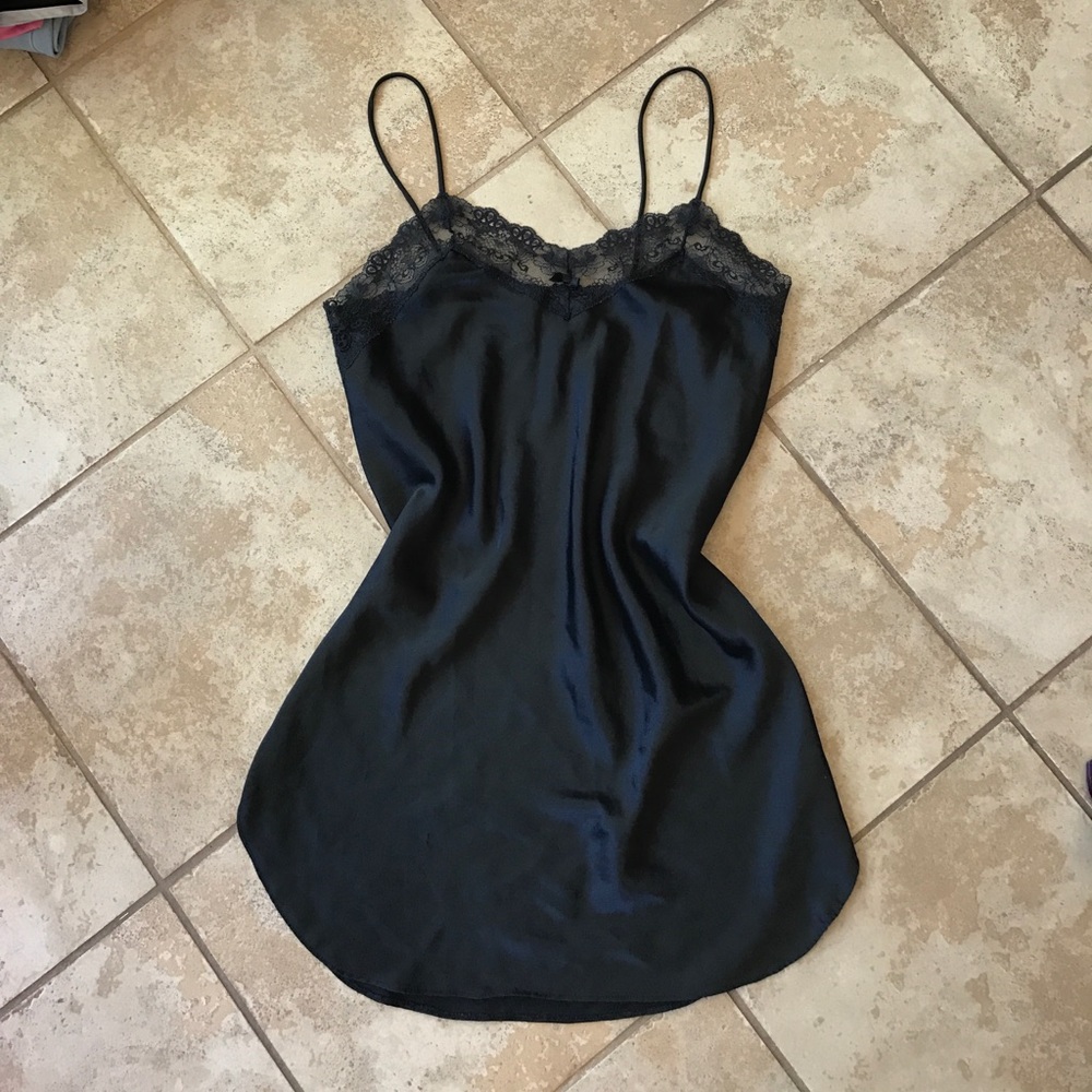 Vintage black lace slip