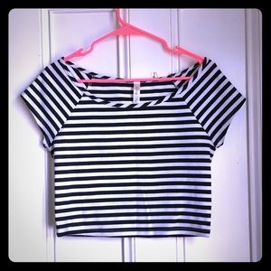 Black and white striped crop top, Modcloth