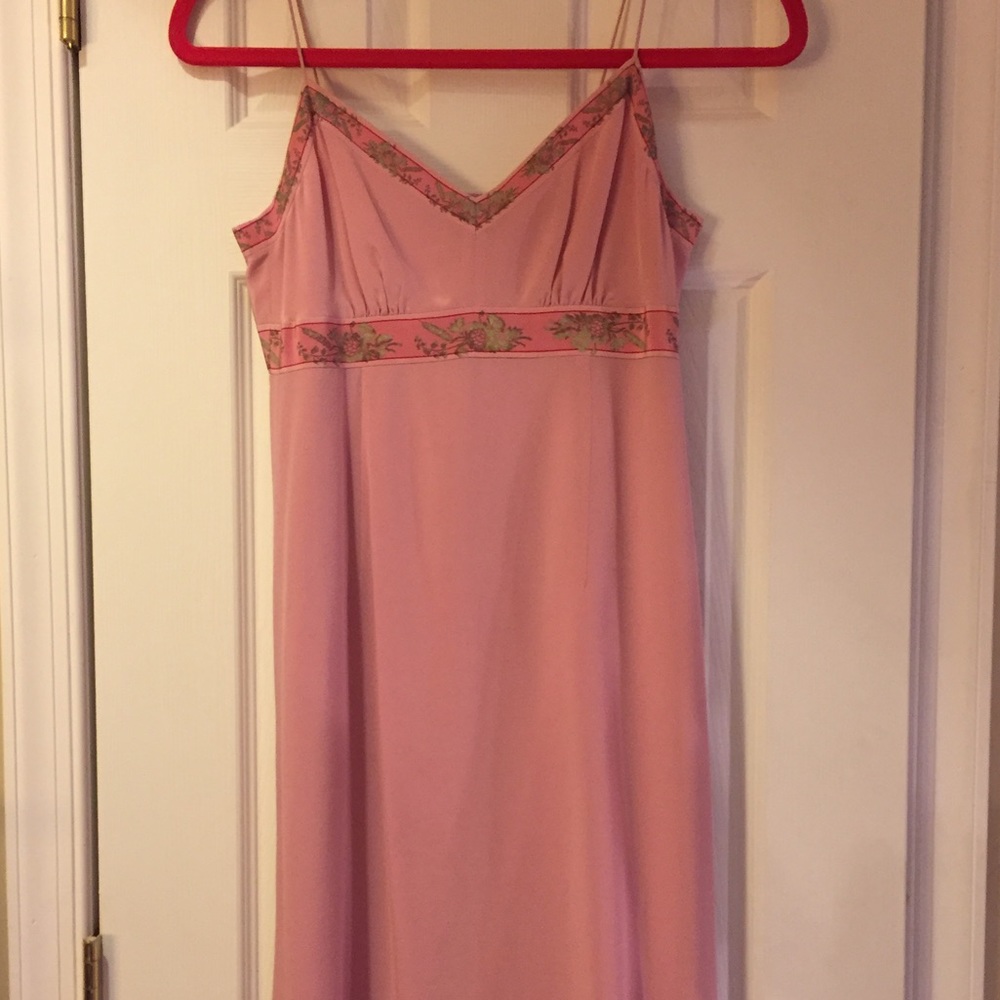 J CREW pink slip evening dress