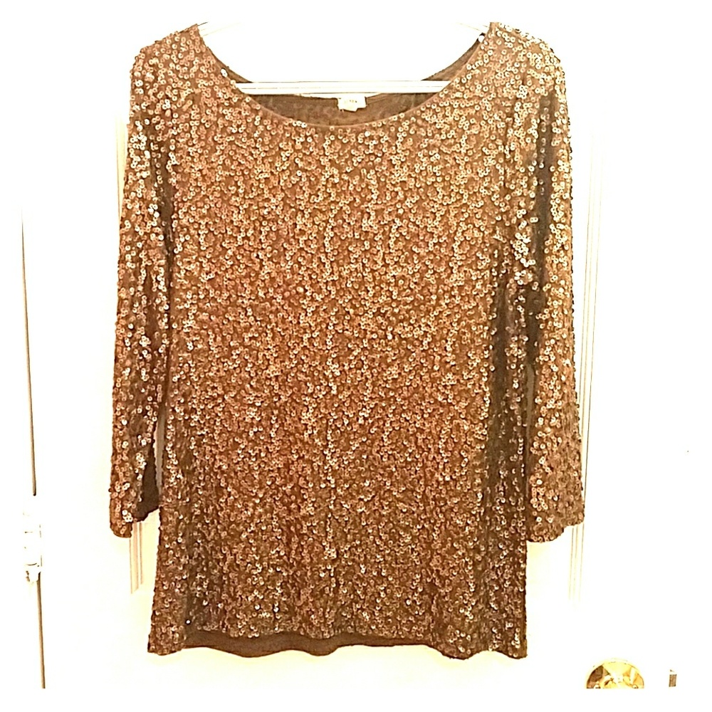 Sequin 3/4 sleeve top