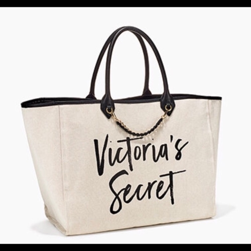 Victoria's Secret canvas tote, lined.