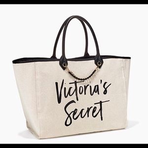 Victoria's Secret canvas tote, lined.