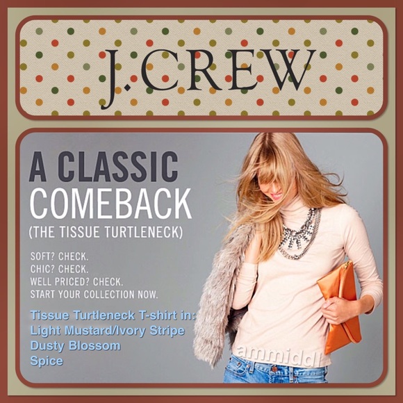 🆕J. CREW Tissue Turtleneck T-shirt - Picture 2 of 4