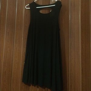 Black shift dress with back cutout