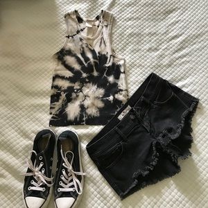 Backwards tie die crop top