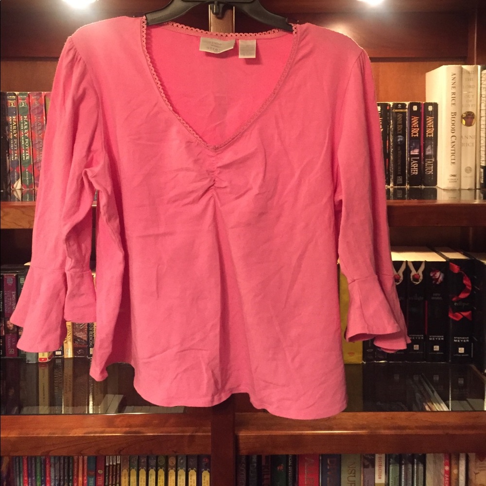 Pink 3/4 Bell Sleeve Top size 1X
