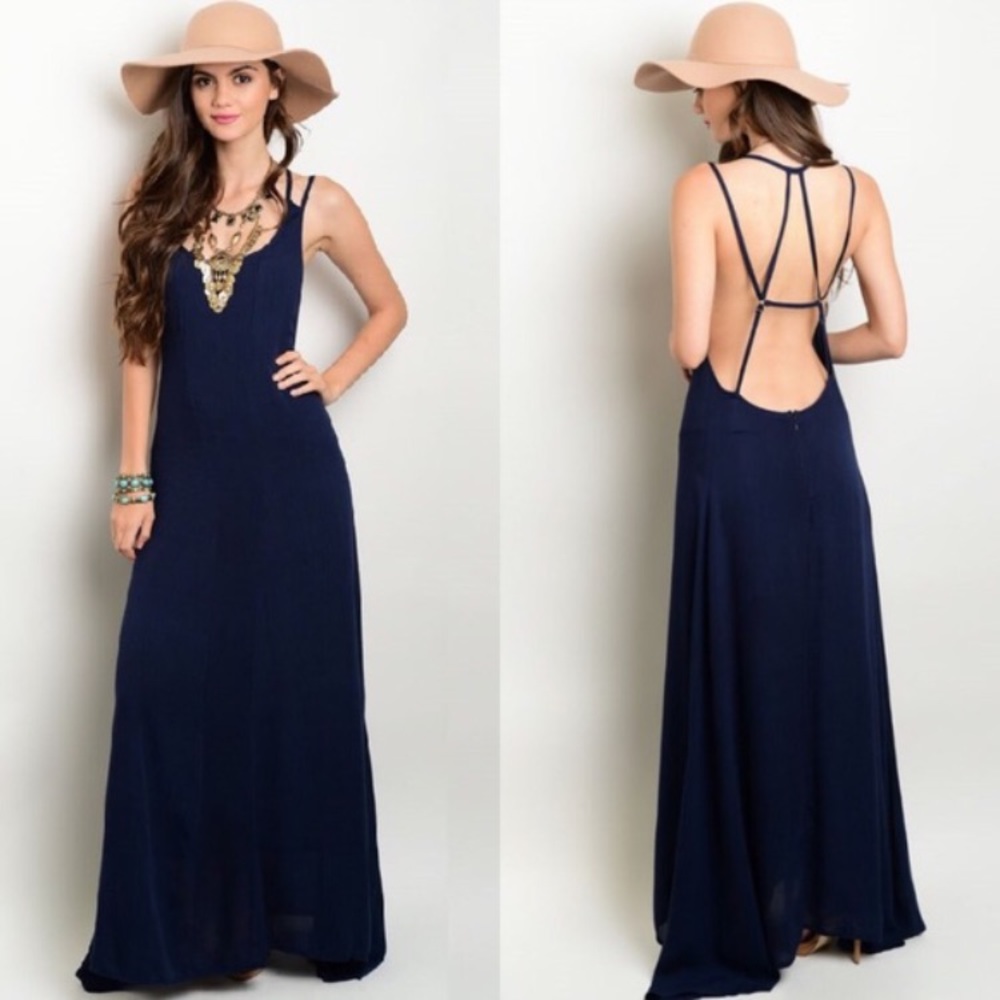 Navy blue maxi dress