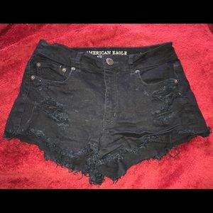 American Eagle High Waisted Black Shorts