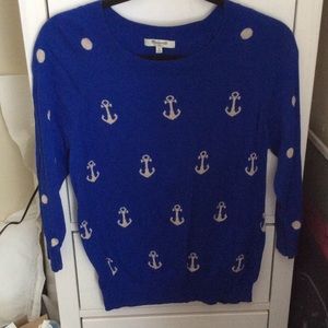 Madewell anchor and polka dot lightweight sweater