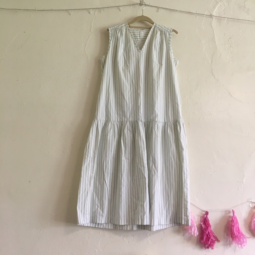 Vintage striped sleeveless maxi dress