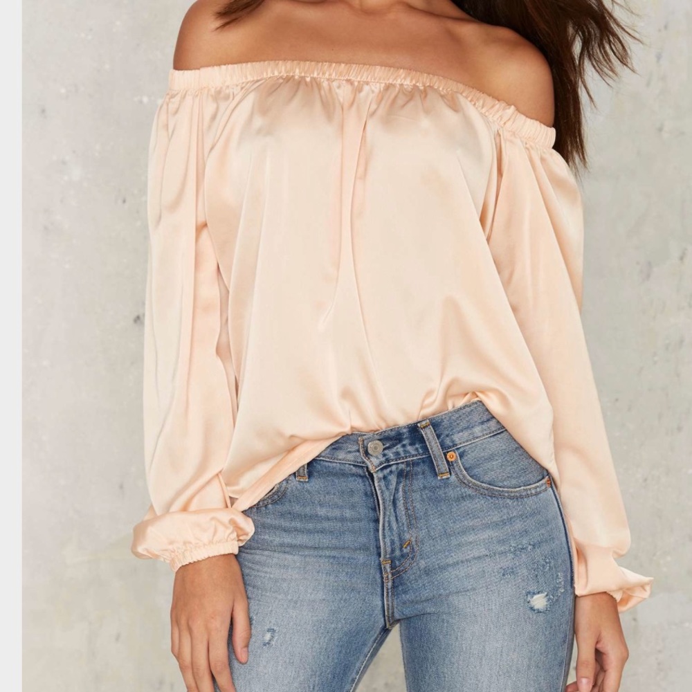 Orange Shoulder Coulda Woulda Satin Top