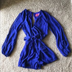 Romper short set with waist belt worn once