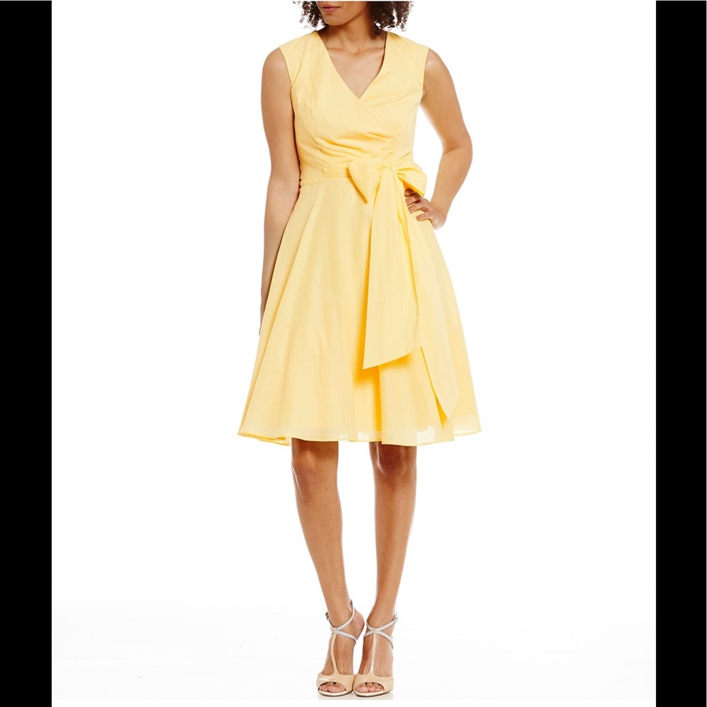 NWT Calvin Klein Ruffled-Neck Fit-and-Flare Dress