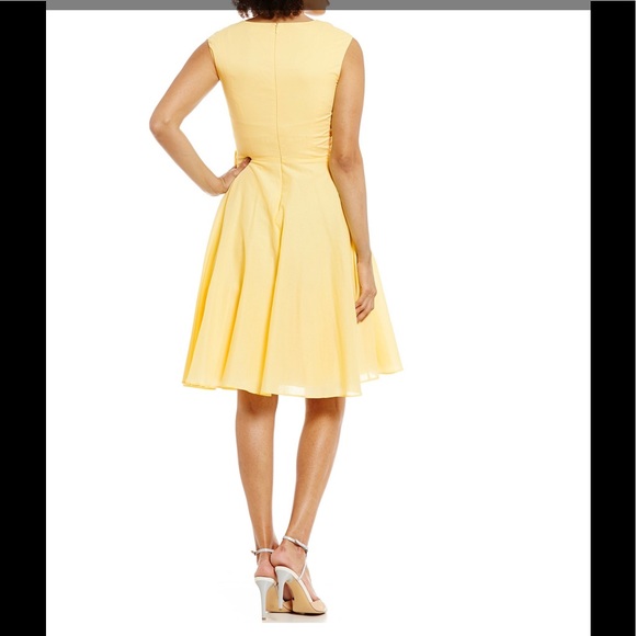 NWT Calvin Klein Ruffled-Neck Fit-and-Flare Dress - Picture 2 of 2