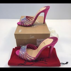 Swarovski Christian Louboutin heels hot pink new